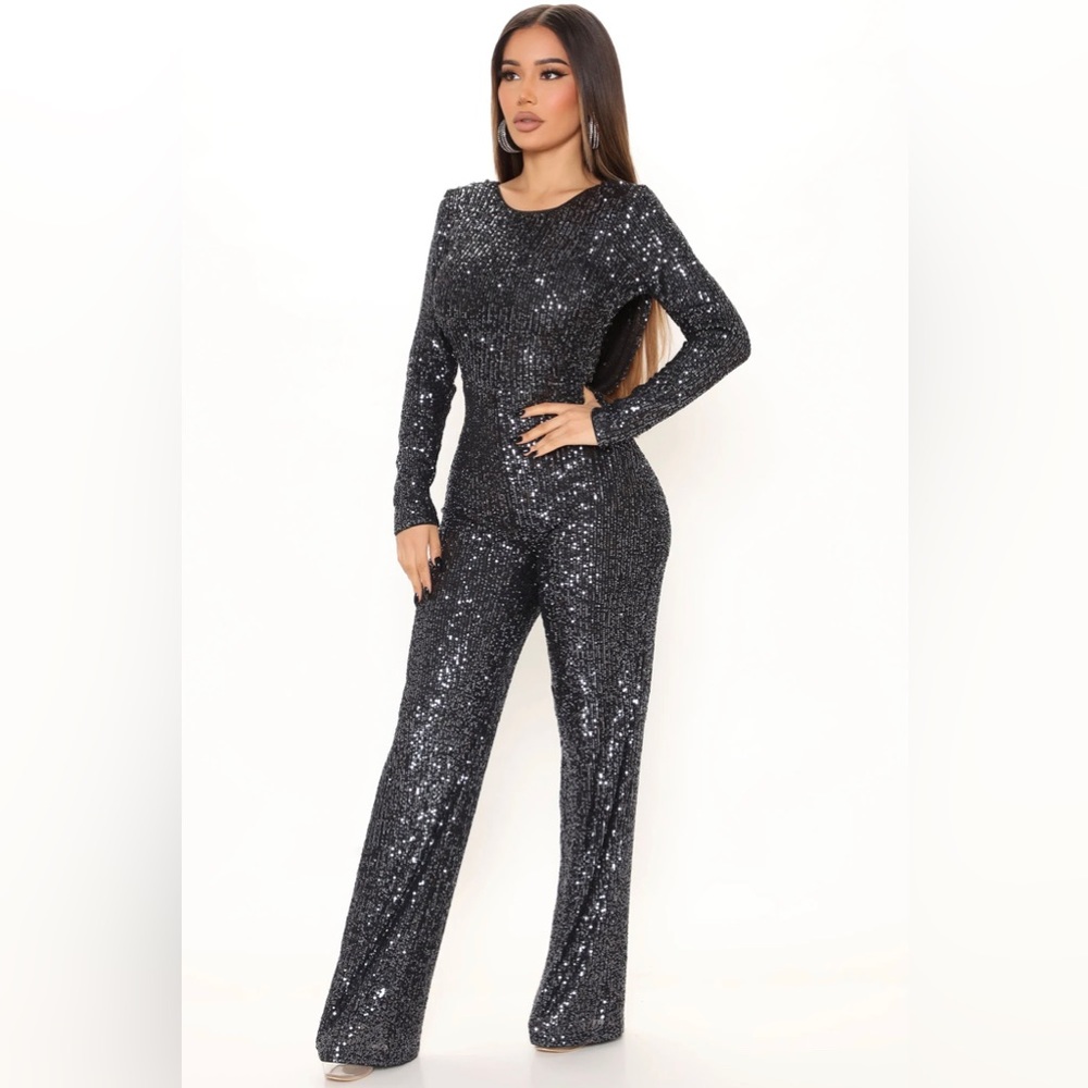 Fashion Nova Sequin Jumpsuit size small